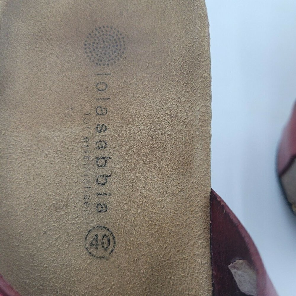 Lola Sabbia Eric Michael Liat Red Leather Double Strap Wedge Sandal Size 40 / 10 - Picture 11 of 12